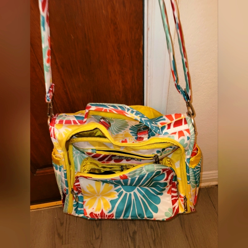 Ju ju be yellow floral diaper bag